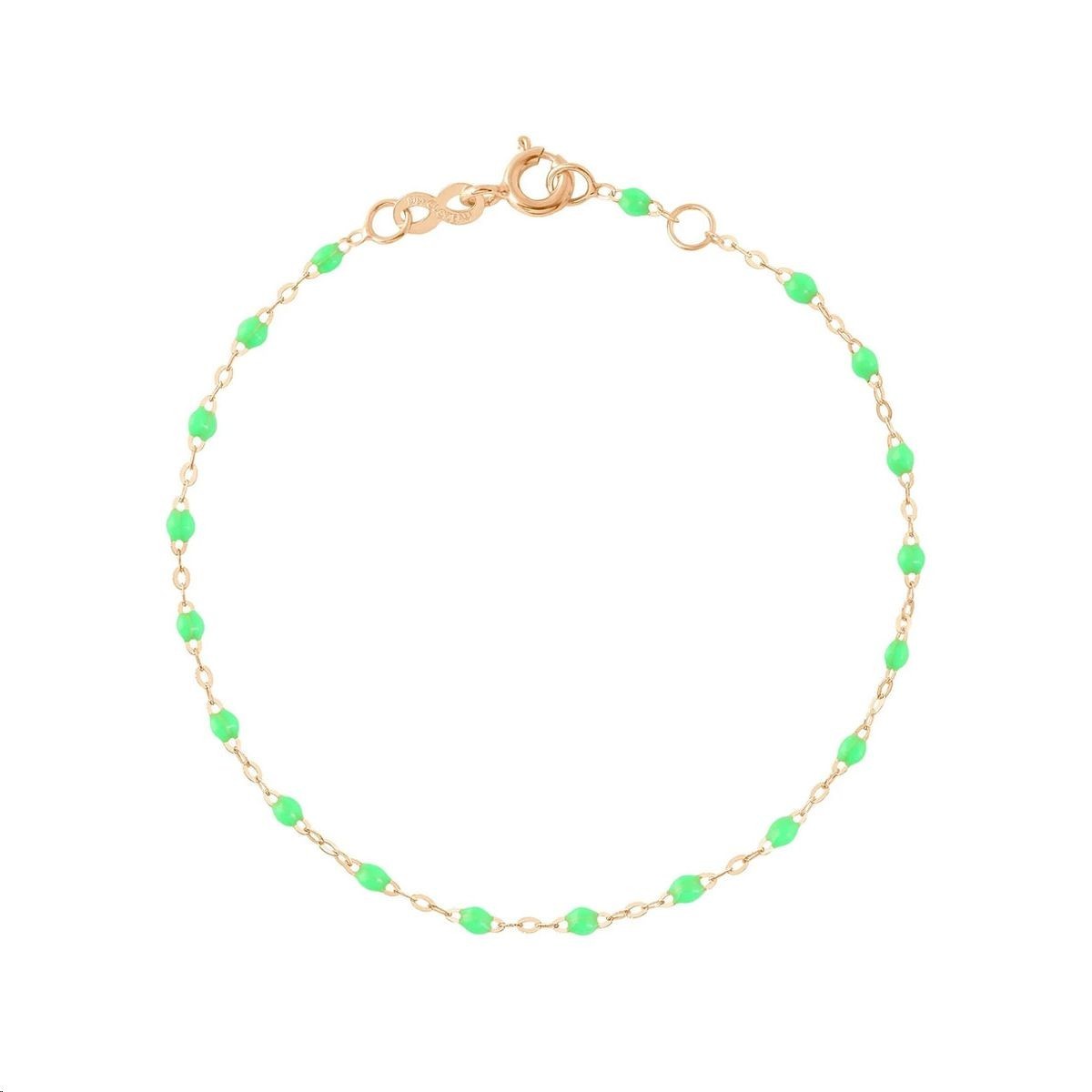 Bracelet Classique Gigi Or rose Résine vert fluo