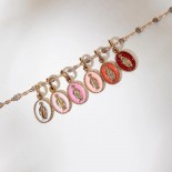 Pendentif Madone Or rose Résine rose bébé