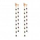 Boucles d'oreilles dansantes Classique Gigi Or rose Résine noire