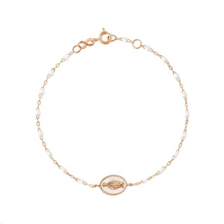 Bracelet Madone Or rose Résine blanche