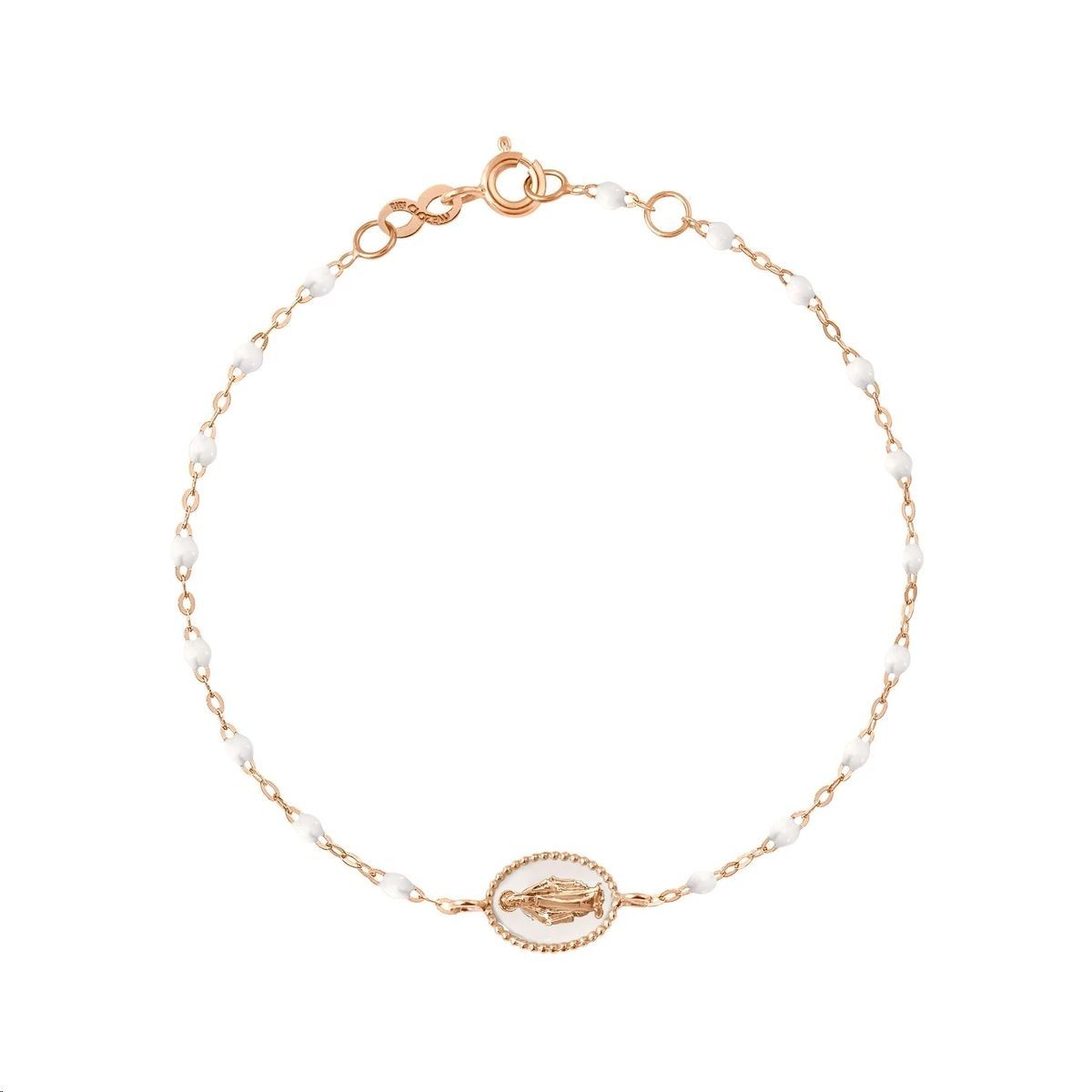 Bracelet Madone Or rose Résine blanche