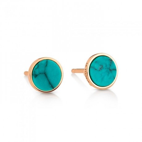 Boucles d'oreilles Ever Or rose Turquoise