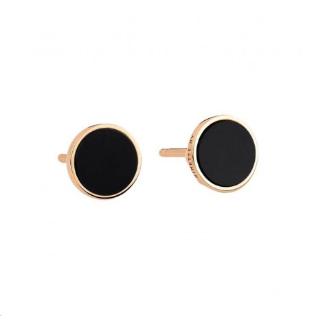 Boucles d'oreilles Ever Or rose Onyx