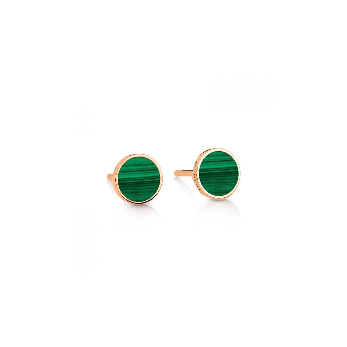 Boucles d'oreilles Ever Or rose Malachite