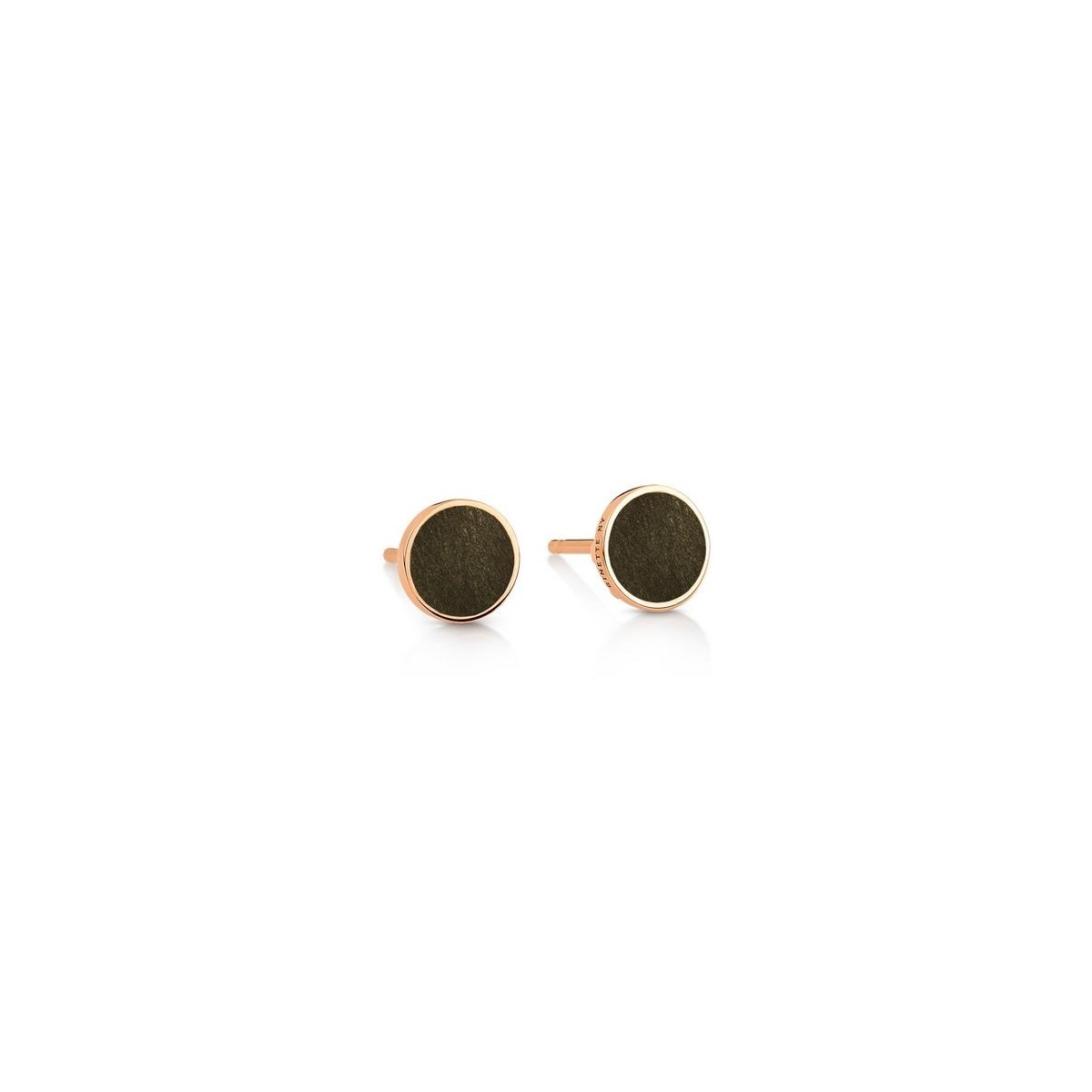 Boucles d'oreilles Ever Or rose Obsidienne