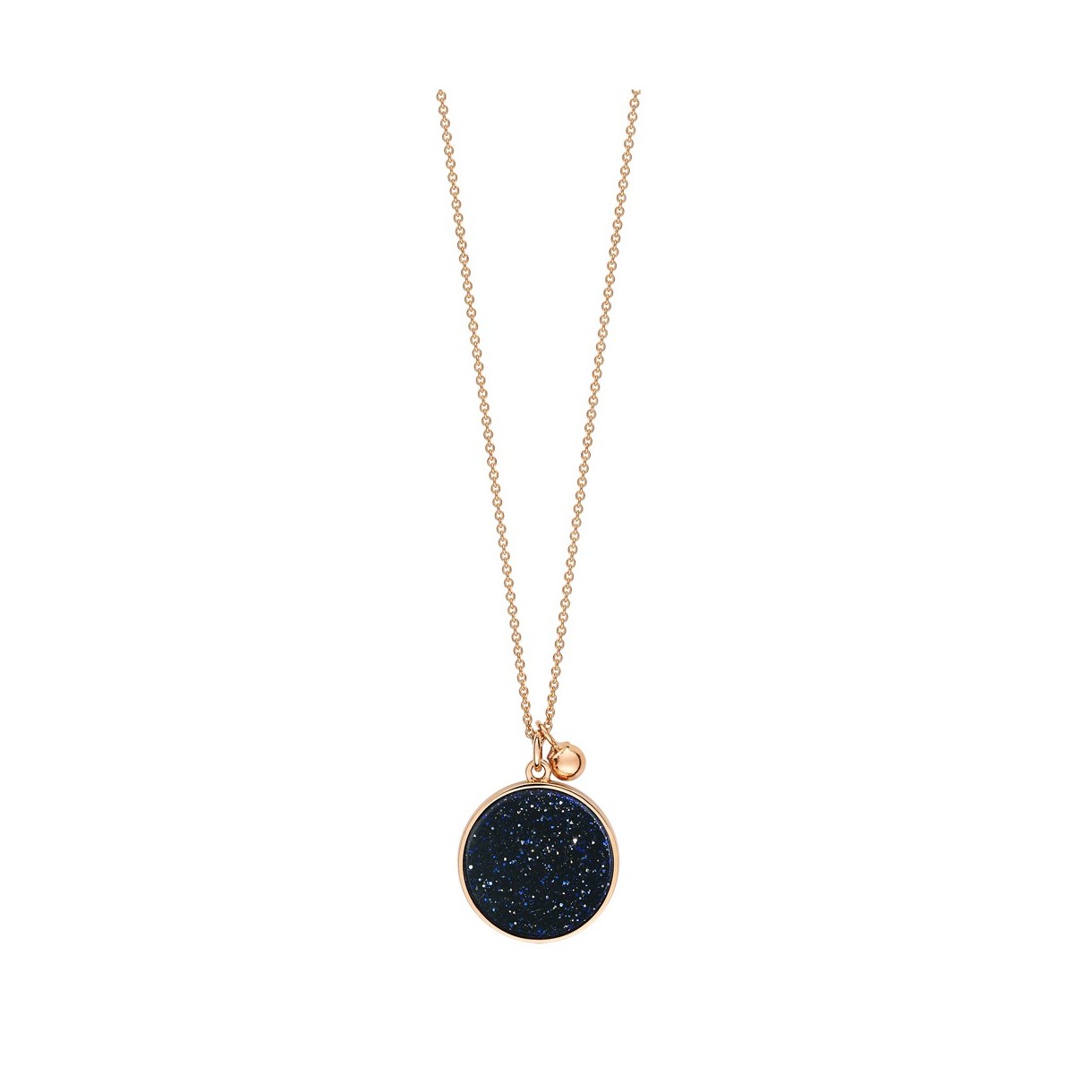 Collier Ever Disc Or rose Pierre sable bleue