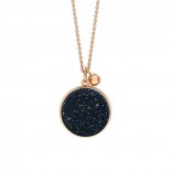 Collier Ever Disc Or rose Pierre sable bleue