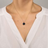 Collier Ever Disc Or rose Pierre sable bleue