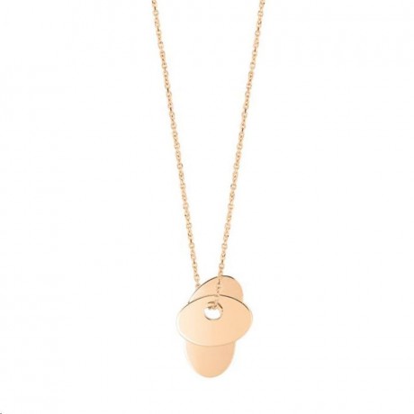 Collier Ellipse 3 Sequins Or rose