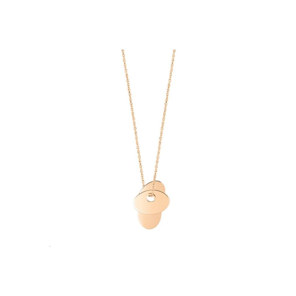 Collier Ellipse 3 Sequins Or rose