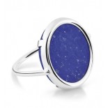 Bague Disk Ring lapis lazuli en Or Blanc