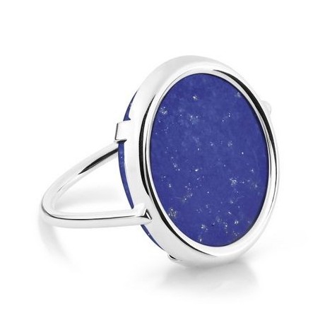 Bague Disk Ring lapis lazuli en Or Blanc
