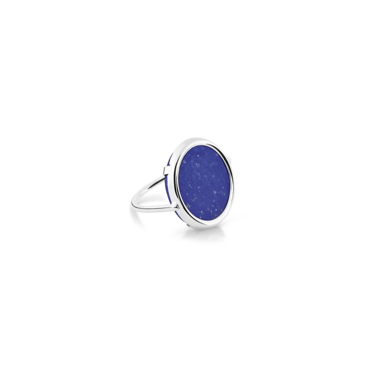 Bague Disk Ring lapis lazuli en Or Blanc