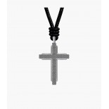FOSSIL Collier Machine Croix Cuir noir JF05006040