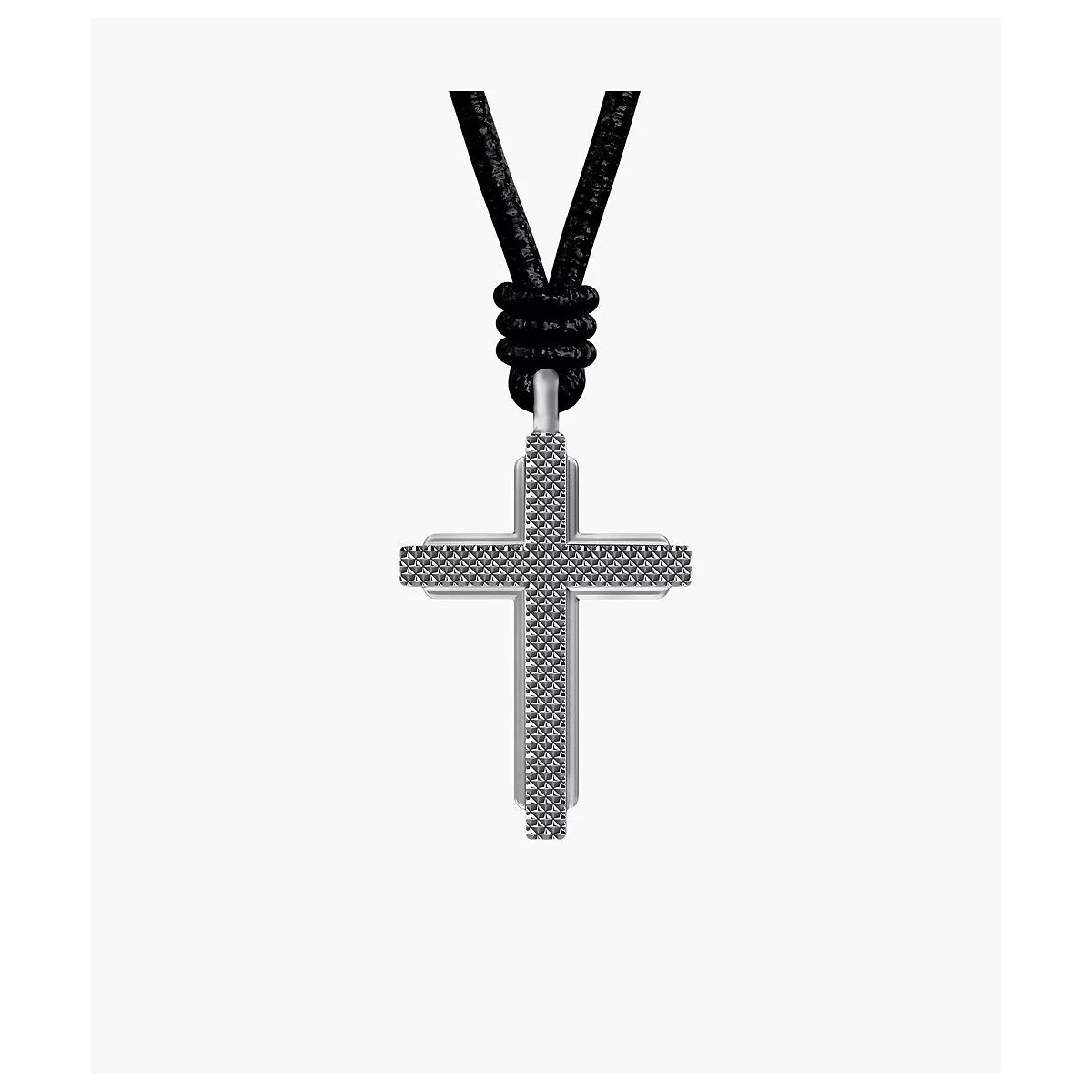 FOSSIL Collier Machine Croix Cuir noir JF05006040
