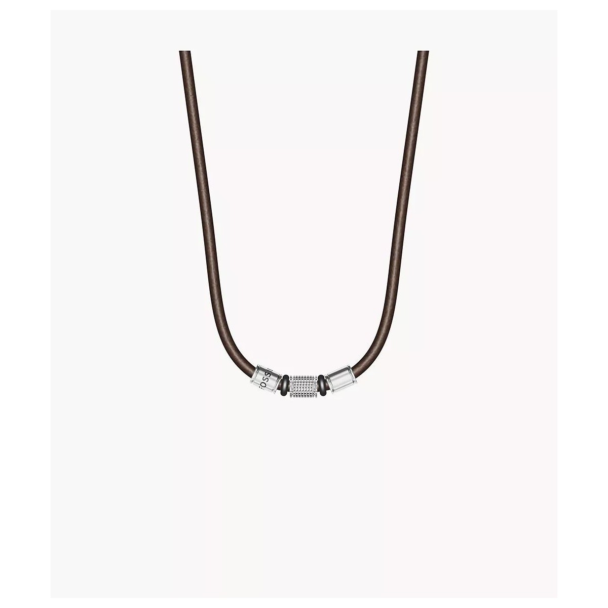 FOSSIL Collier Machine Cuir marron JF05007998