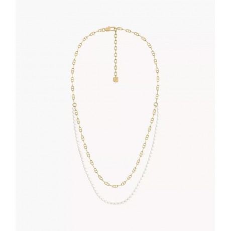 FOSSIL Collier Heritage Pearl D-Link doré JA7321710