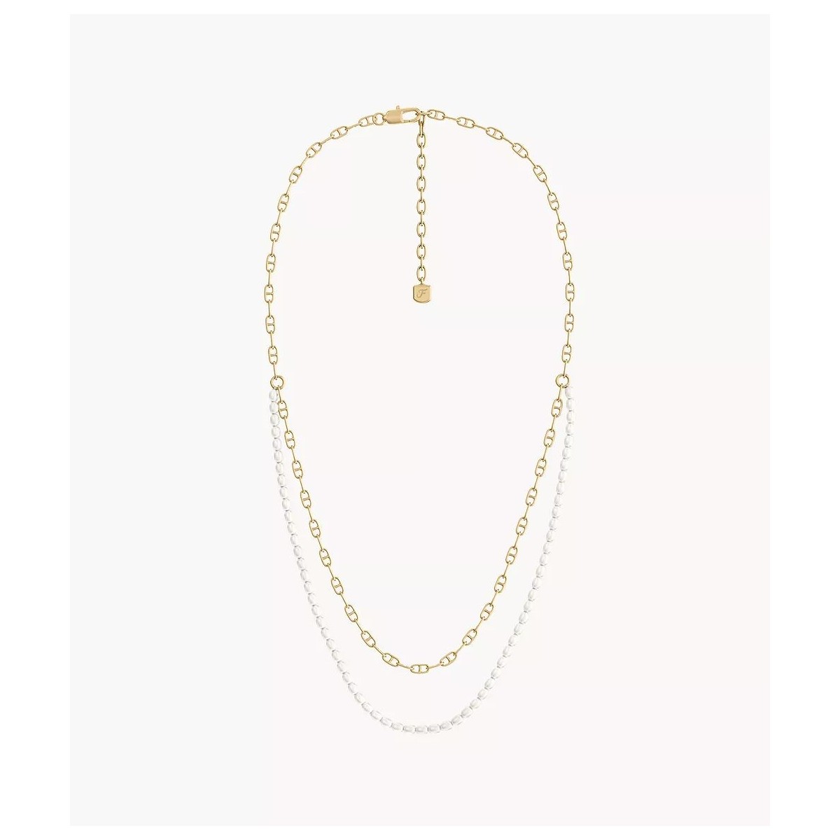 FOSSIL Collier Heritage Pearl D-Link doré JA7321710