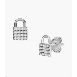 Boucles d'oreilles chaine et cadenas Argent