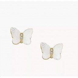 Boucles d'oreilles Radiant Wings Acier doré Nacre